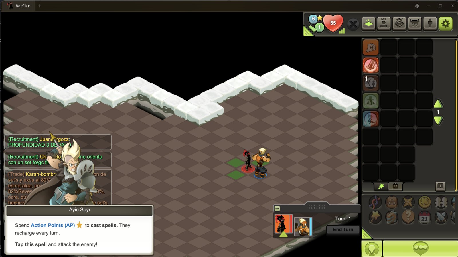 Dofus Touch running on a desktop computer through DofEmu, the free open-source client for PC, Mac and Linux